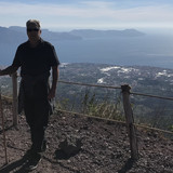 View of the Bay of Naples from the top of Mt. Vesuvius