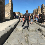 Roads of Pompeii with chariot tracks