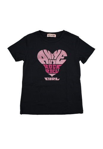 aniye by girl kids t shirt nera logo glitter bambina a.jpg