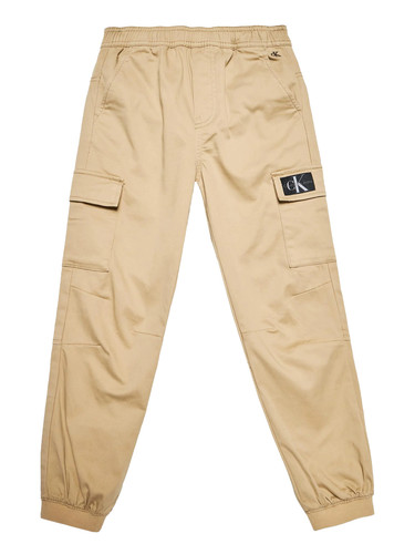 calvin klein kids pantalone cargo beige logo bambino a.jpg