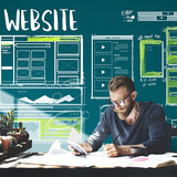Website development layout sketch drawing