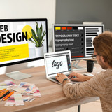 Young designer working in studio