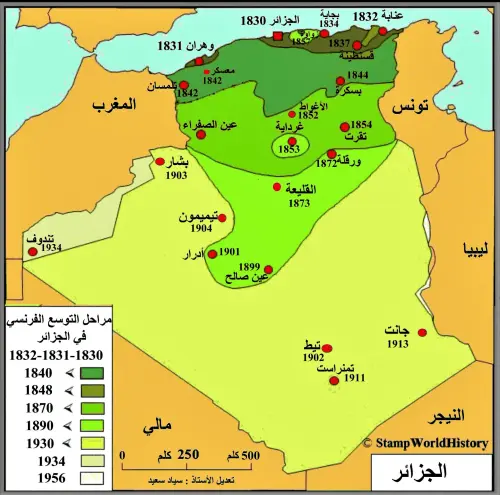 مراحل توسع الاستعمار الفرنسي في الجزائر