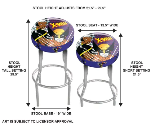 X Men Barstool Adjustable Game Room Bar Stool X men Comic Design Arcade Chair NEW (1).webp