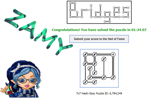 7x7 Hashi Easy Puzzle