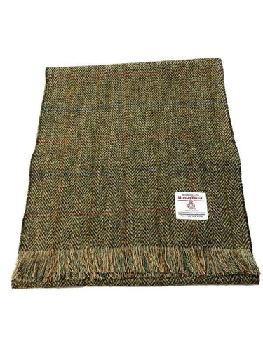 harris tweed scarf brown blue orange check.jpg