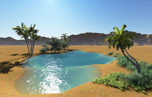 Oasis in the desert made in 3d software.jpg