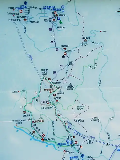 更寮古道、土庫岳的登山地圖