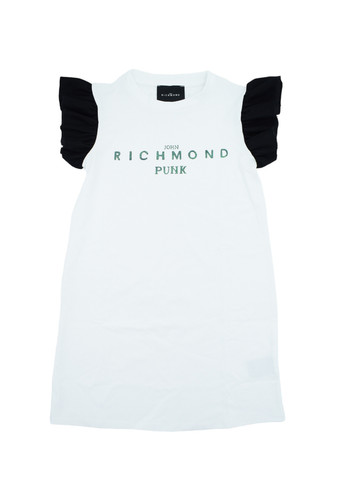 john richmond kids abito bianco tulle maniche bambina.1