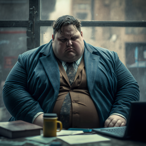 XDream fat lazy man wearing a dirty suit sitting facing the cam 1b39fa15 8f04 4f3f 86d6 302efab23256.png