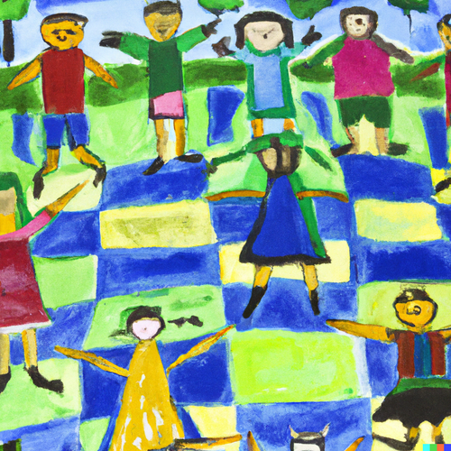 DALL·E 2023 03 25 15.07.47 Children on the playground painted as a picture.png