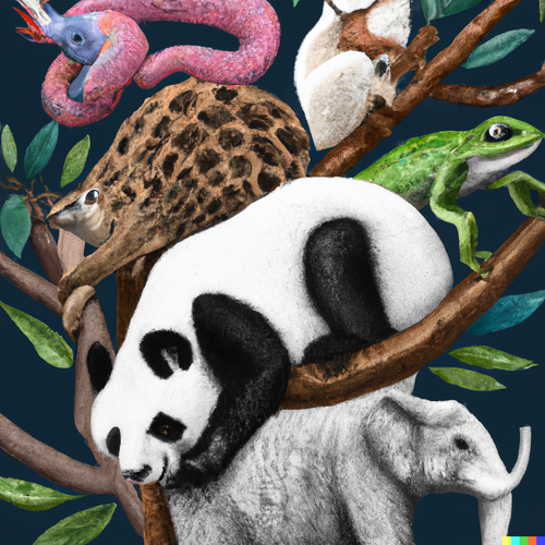 DALL·E 2023 03 25 15.19.31 Exotic animals save the world painted as a picture.png
