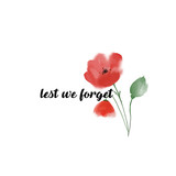 buttons web 0030 Remembrance Day Lest We Forget 2 White