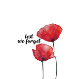 buttons web 0029 Remembrance Day Lest We Forget 3 White
