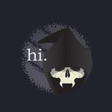 buttons web 0074 hooded skull