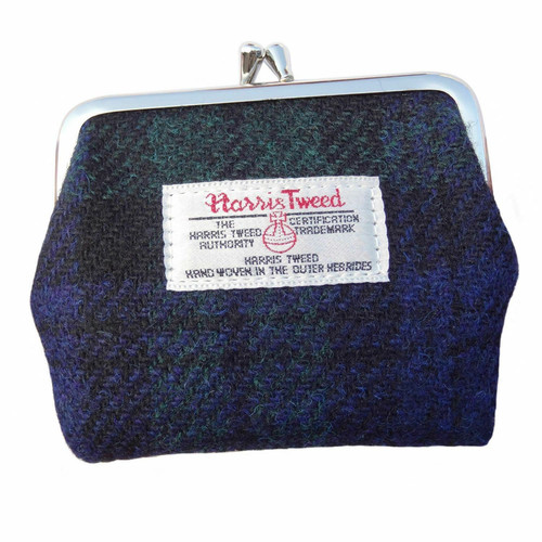 ladies harris tweed clasp coin purse eigg in black watch lb2035 col60 4996 p.jpg