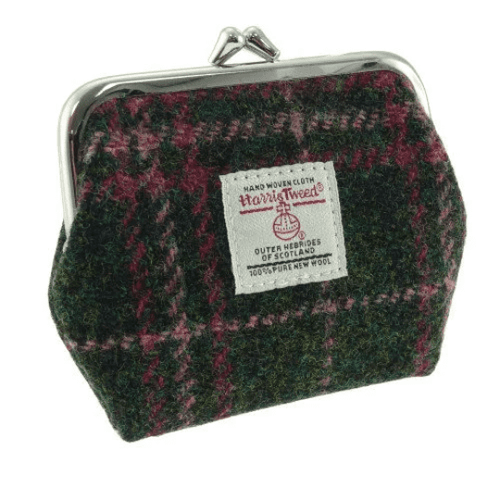 harris tweed eigg small clasp purse in dark green and plum check lb2035 col107 8421 p.png