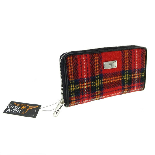 ladies harris tweed long zip purse staffa in royal stewart tartan lb2100 col24 5000 p.jpg