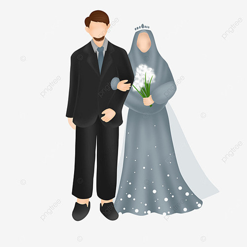 pngtree illustration of a muslim couple wearing syar i wedding dress png image 3621734.jpg