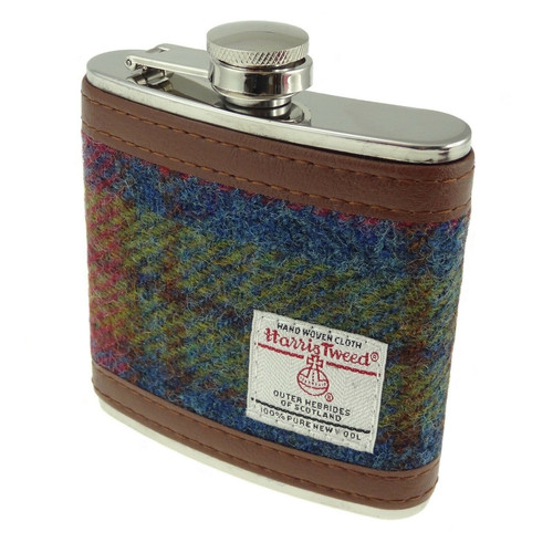 6oz harris tweed hip flask in multi colour tartan hf2100 col46 5367 p.jpg