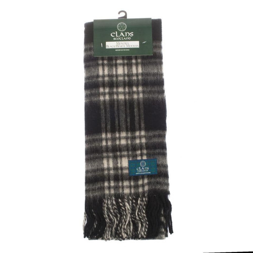 lambswool scottish tartan clan scarf menzies black white (3) 2358 p.jpg