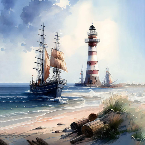 redpixel beach with ships and lighthouse in background concept ccc46933 484f 4ac6 8922 7dce4df76c23.jpg