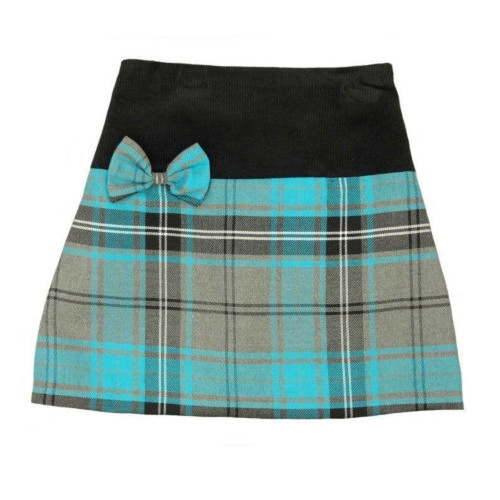 kids tartan cord skirt in blue tartan brand new 7223 p.jpg