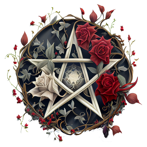 watercolor pentagram gouache elements halloween mysticism witchcraft attributes painting generative .png