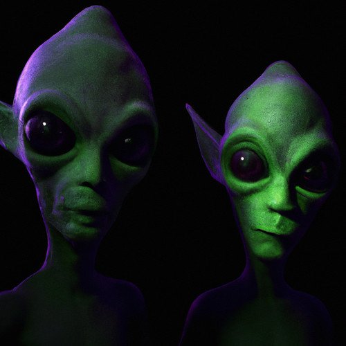 DALL·E 2023 06 23 13.19.52 Two Realistic Otherworldly Alien Stares Menacingly in the middle of Dark .jpg