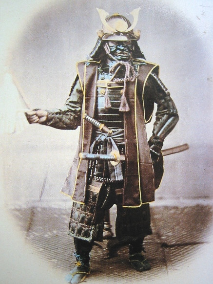 Samurai in armor 1860s. Hand coloured photograph by Felice Beato..jpg