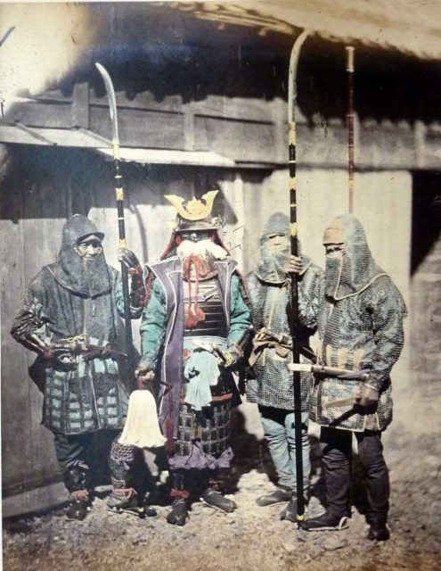 Samurai wearing kusari katabira chain armor 495x640.jpg