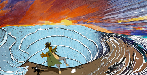 Runway 2023 06 16T09 15 03.092Z Infinite Image The drawing of the orange yellow clear and light sky .png