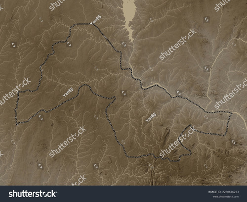 stock photo kwara state of nigeria elevation map colored in sepia tones with lakes and rivers 228067.jpg