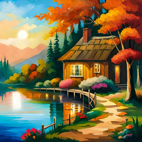 Beautiful Cabin in Forest Scenery.jpg