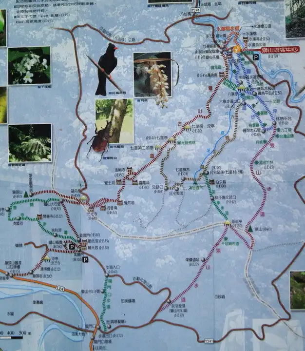 可從位於田美的獅尾一路走到獅頭，很詳細的地圖