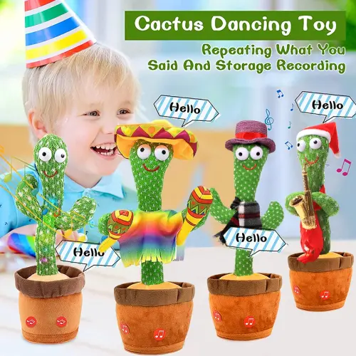 bluetooth dancing cactus repeat talking toy 60120 songs electronic plush toys singing recording doll.webp