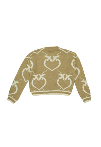 pinko up kids maglia lana beige icona rondine ragazza b.jpg
