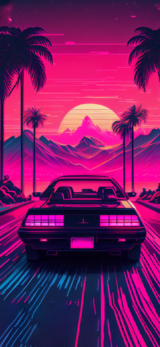 synthwave car on the road wallpaper.jpg