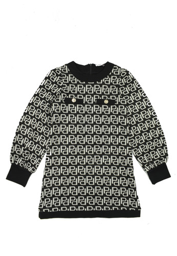pinko up kids abito allover bianco nero bambina a.jpg