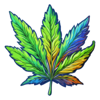 colorful marijuana weed leaf modern pop art style cannabis sticker pastel cute colors ai generated p.png