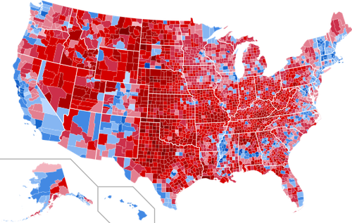 2020 United States presidential election results map by county.svg