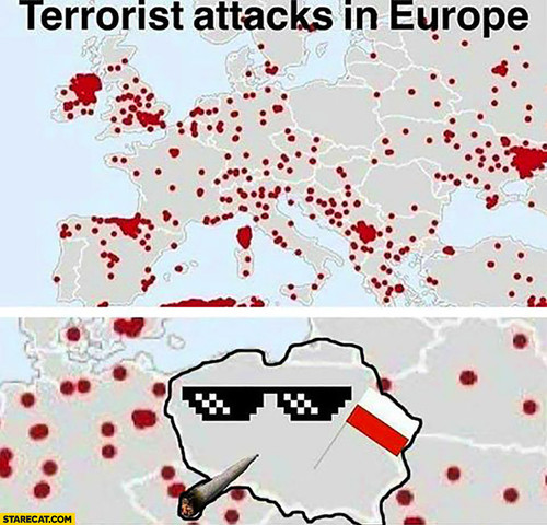 terrorist attacks in europe map poland thug life no attacks.jpg