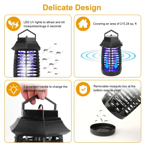 bug zapper electric uv mosquito killer lamp insect killer light pest fly trap catcher harmless odorl