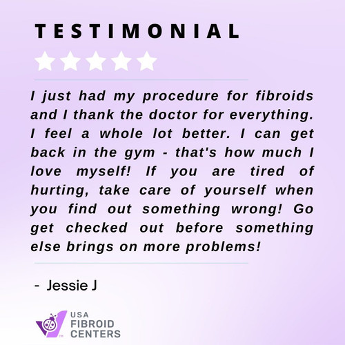 We love to hear about our patients' positive experiences, so don't wait until it's too late to take care of yourself! Schedule your consultation today and start enjoying life to the fullest. 

Read More-
https://www.usafibroidcenters.com/uterine-fibroid-treatment/testimonials/