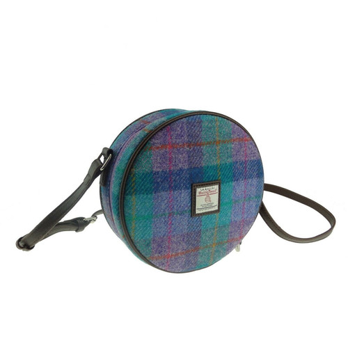 ladies harris tweed bannock round bag in green purple check lb1204 col79 4837 p.jpg