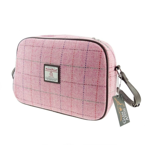 ladies harris tweed avon shoulder bag in bright pink with overcheck lb1207 col68 4849 p.jpg