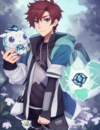 DreamShaper v5 A male trainer with a cute cryptomon on adventu 1.jpg