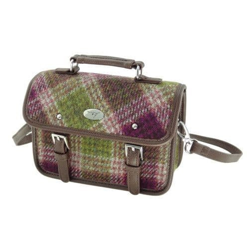 ladies harris tweed mini satchel in heather check lb1230col 125 8500 p.jpg