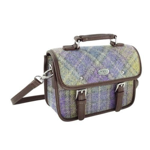 ladies harris tweed mini satchel in muted lilac green check lb1230 112 8498 p.jpg