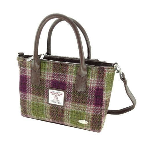 ladies authentic harris tweed small tote bag brora in heather check lb1228 col125 8575 p.jpg